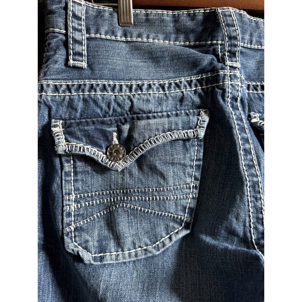 Express Mens 34x31 Jeans Classic Low Rise Boot Cut Kingston Denim *see Note* - Picture 13 of 16